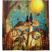 Rideaux De Douche Chats de champignons (Devant)