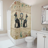 Rideaux De Douche Chats égyptiens et croix de cheville (En situation)