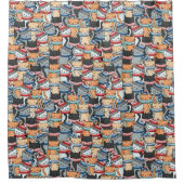 Rideaux De Douche Chats en Écharpes d'hiver et Motif Casquette (Devant)