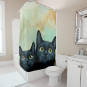 Rideaux De Douche Chats noirs du chat 607 (En situation)