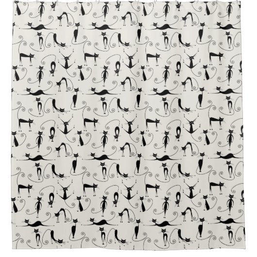 Rideaux De Douche Chats noirs Kooky (Devant)