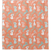 Rideaux De Douche Chats oranges atomiques (Devant)