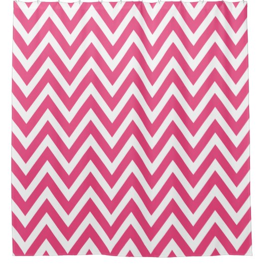 Rideaux De Douche Chaud rose et blanc Chevron (Devant)
