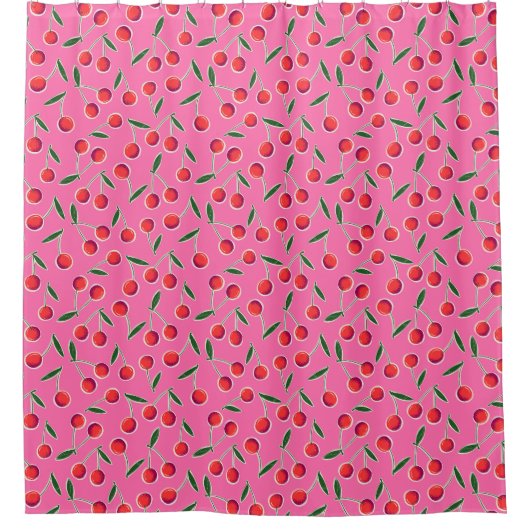 Rideaux De Douche Chaud rose rétro Berry Cherry (Devant)