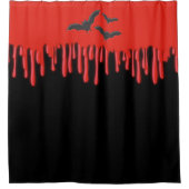 Rideaux De Douche Chauve-souris gothique et sang rouge à goutte Hall (Devant)