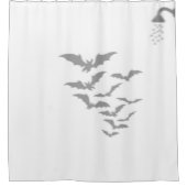 Rideaux De Douche Chauves-souris d'Halloween dans douche Silhouette  (Devant)