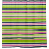 Rideaux De Douche Chaux de Preppy Green, rose et marine (Devant)