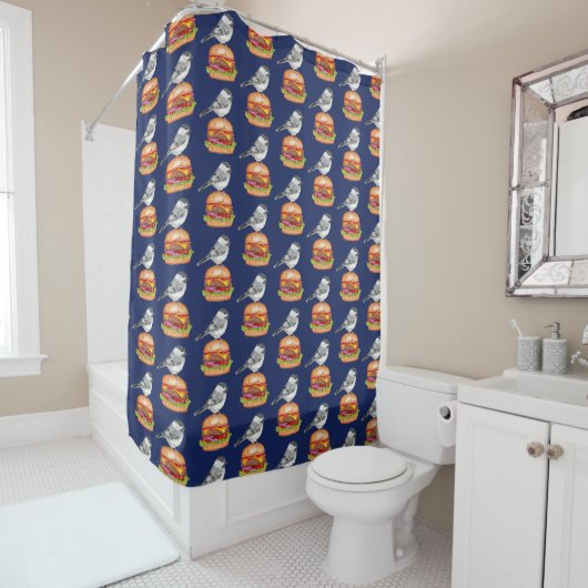 Rideaux De Douche Cheeseburger Bird Chickadee Tahoe (En situation)