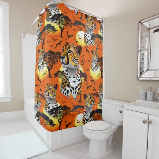 Rideaux De Douche Cheetah African Feline Wild Animal (En situation)