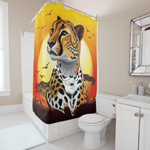 Rideaux De Douche Cheetah African Feline Wild Animal