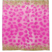 Rideaux De Douche Cheetah léopard rose Imprimer Parties scintillant  (Devant)