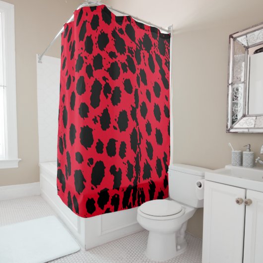 Rideaux De Douche Cheetah Red (En situation)