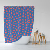 Rideaux De Douche Cheetah taches Coral Blue