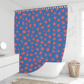 Rideaux De Douche Cheetah taches Coral Blue
