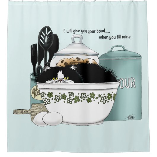 Rideaux De Douche Chef pâtissier Chat Bleu (Devant)