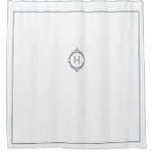 Rideaux De Douche Chelsea Gris et blanc Monogramme (Devant)