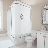Rideaux De Douche Chelsea noir et blanc Monogramme (En situation)