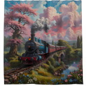 Rideaux De Douche chemin de fer amateurs de train à vapeur (Devant)