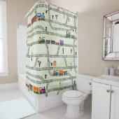 Rideaux De Douche Chemin de fer pour enfants : Funny Motif sans cout (En situation)