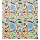 Rideaux De Douche Chemins de ville occupés Bain pour enfants (Devant)