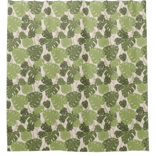 Rideaux De Douche Chemise Aloha Hanger Hawaiian Monstera Leaf