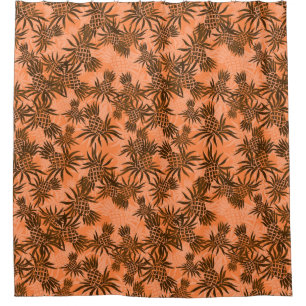 Rideaux De Douche Chemise Aloha Tropical Hawaiian Camo à ananas