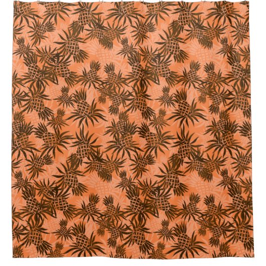 Rideaux De Douche Chemise Aloha Tropical Hawaiian Camo à ananas (Devant)