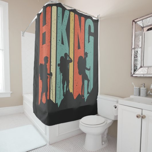 Rideaux De Douche Chemise d'aventure à thème randonnée, Randonnée Vi (En situation)