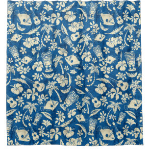 Rideaux De Douche Chemise hawaïenne de batik de plage de Makapuu