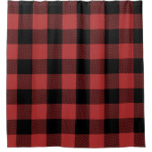 Rideaux De Douche Chèque de Buffle Noir Rouge (Devant)