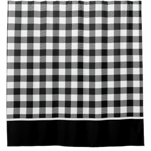 Rideaux De Douche Chèques de buffles blancs noirs modernes (Devant)