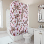 Rideaux De Douche Cherry Blossom Branches Motif aquarelle (En situation)