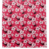RIDEAUX DE DOUCHE CHERRY BLOSSOM - SAKURA (ROUGE) (Devant)