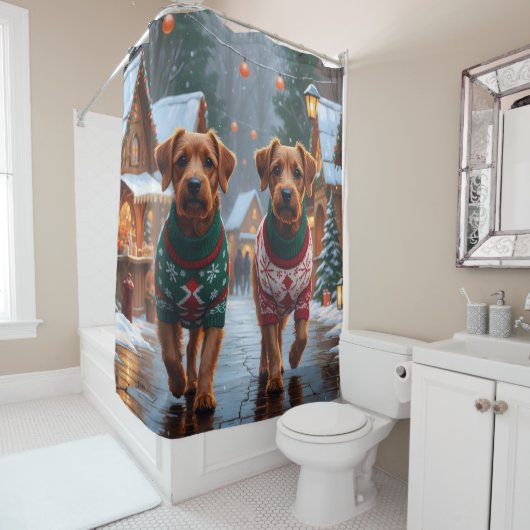 Rideaux De Douche Chesapeake Bay Terrier Christmas Snow Holiday (En situation)