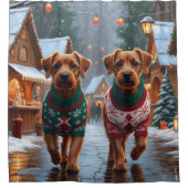 Rideaux De Douche Chesapeake Bay Terrier Christmas Snow Holiday (Devant)