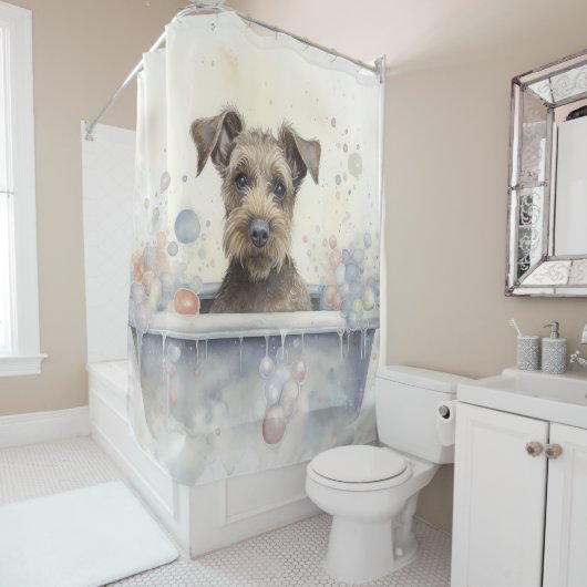 Rideaux De Douche Chesapeake Bay Terrier Dans Baignoire Aquarelle Ch (En situation)