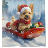 Rideaux De Douche Chesapeake Bay Terrier Dog dans Sledge Noël (Devant)