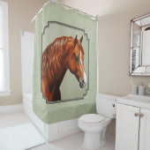 Rideaux De Douche Chestnut Morgan Cheval Sage Vert (En situation)