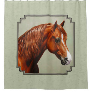 Rideaux De Douche Chestnut Morgan Cheval Sage Vert