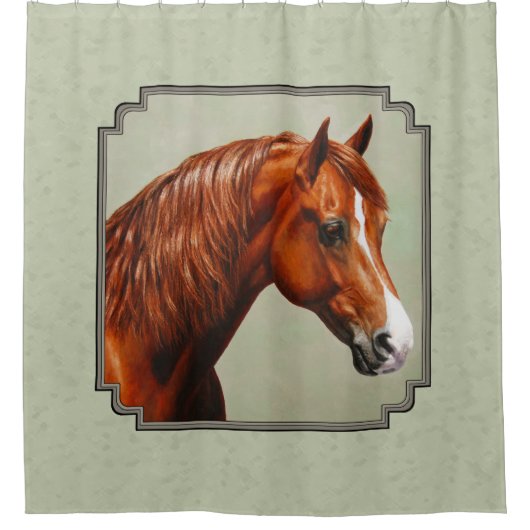 Rideaux De Douche Chestnut Morgan Cheval Sage Vert (Devant)