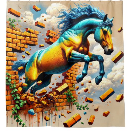 Rideaux De Douche Cheval Art (Devant)