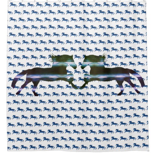 Rideaux De Douche Cheval bleu (Devant)