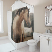 RIDEAUX DE DOUCHE CHEVAL BROWN (En situation)