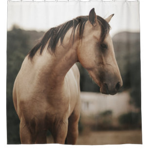 RIDEAUX DE DOUCHE CHEVAL BROWN