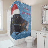 Rideaux De Douche Cheval de Noël d'amusement (En situation)