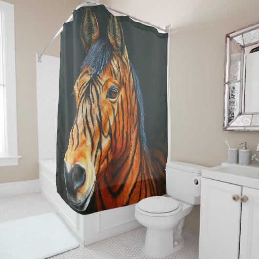 Rideaux De Douche Cheval de Tiger (En situation)