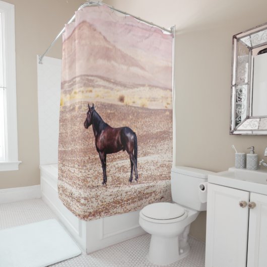 Rideaux De Douche Cheval du désert P8664 (En situation)