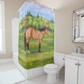 Rideaux De Douche Cheval du Quartier des Dun Buckskin (En situation)