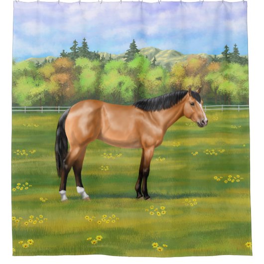 Rideaux De Douche Cheval du Quartier des Dun Buckskin (Devant)