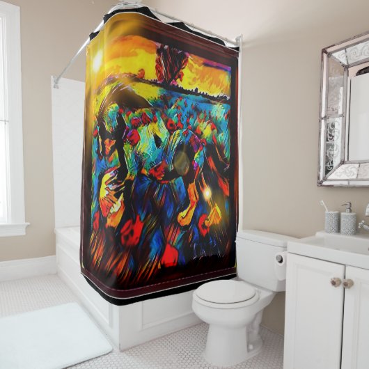 Rideaux De Douche Cheval frais 01-01 (En situation)